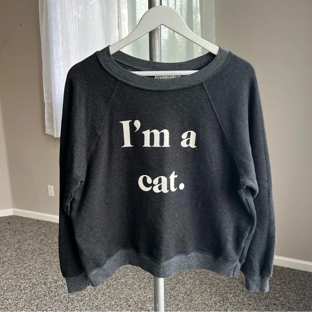 Wildfox Black 'I'm a Cat' Sweatshirt